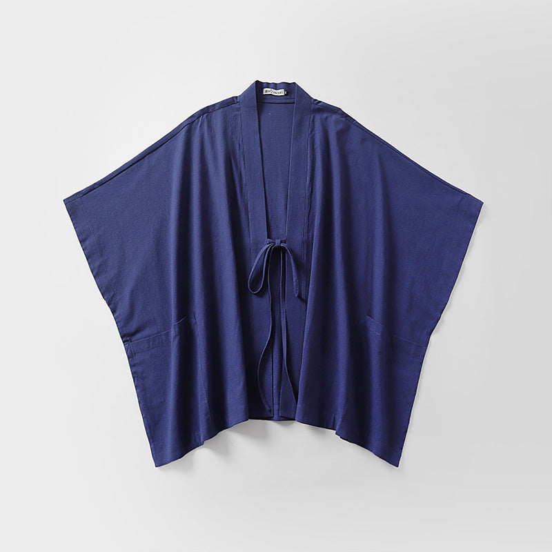 Damen Oversize Kimono-Cardigan mit Bindegürtel und Eingrifftaschen Echoarchiv