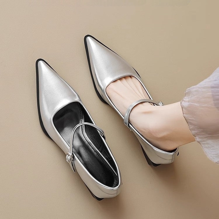 Damen Riemchenpumps im Mary‑Jane‑Stil mit spitzer Zehenkappe und geformtem Blockabsatz Echo Archiv