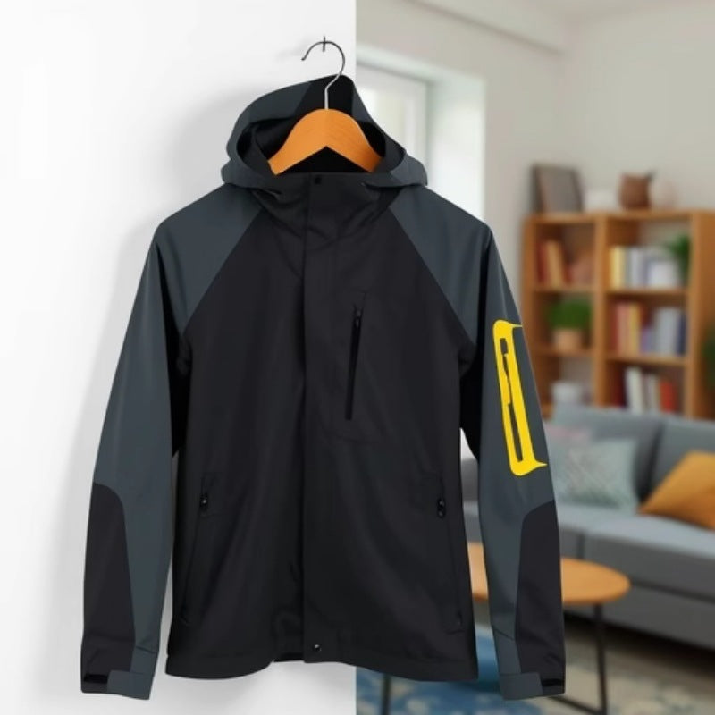 Herren Atmungsaktive Softshell-Performancejacke mit Kapuze und Ärmeltasche Echoarchiv
