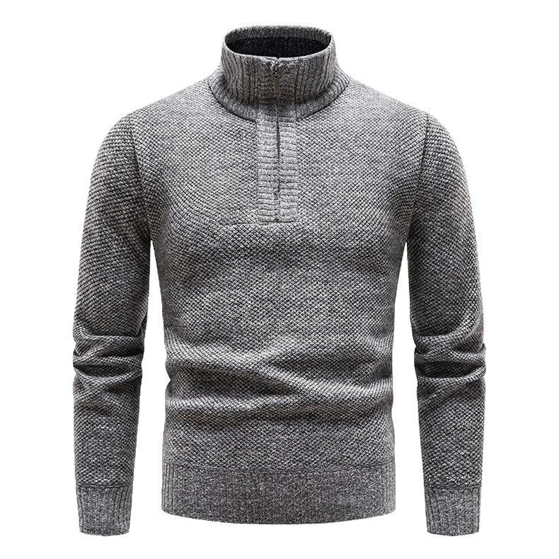 Herren Pullover mit halbem Reißverschluss und strukturiertem Design Echoarchiv