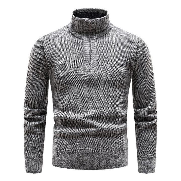 Herren Pullover mit halbem Reißverschluss und strukturiertem Design Echoarchiv