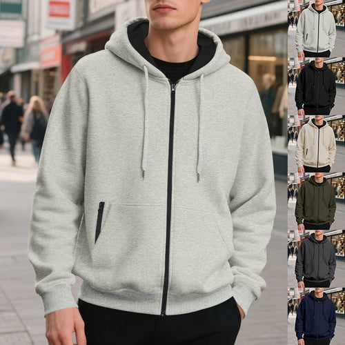 Herren Kapuzenjacke mit durchgehendem Reißverschluss und praktischen Taschen Echoarchiv