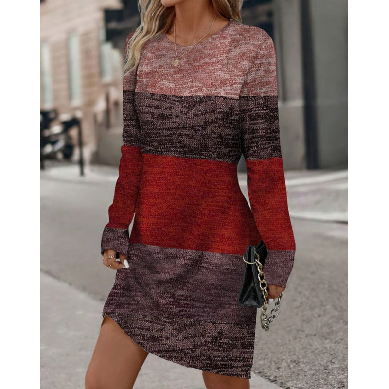 Damen Strickkleid mit modischem Strukturmuster und lässigem Schnitt Echoarchiv