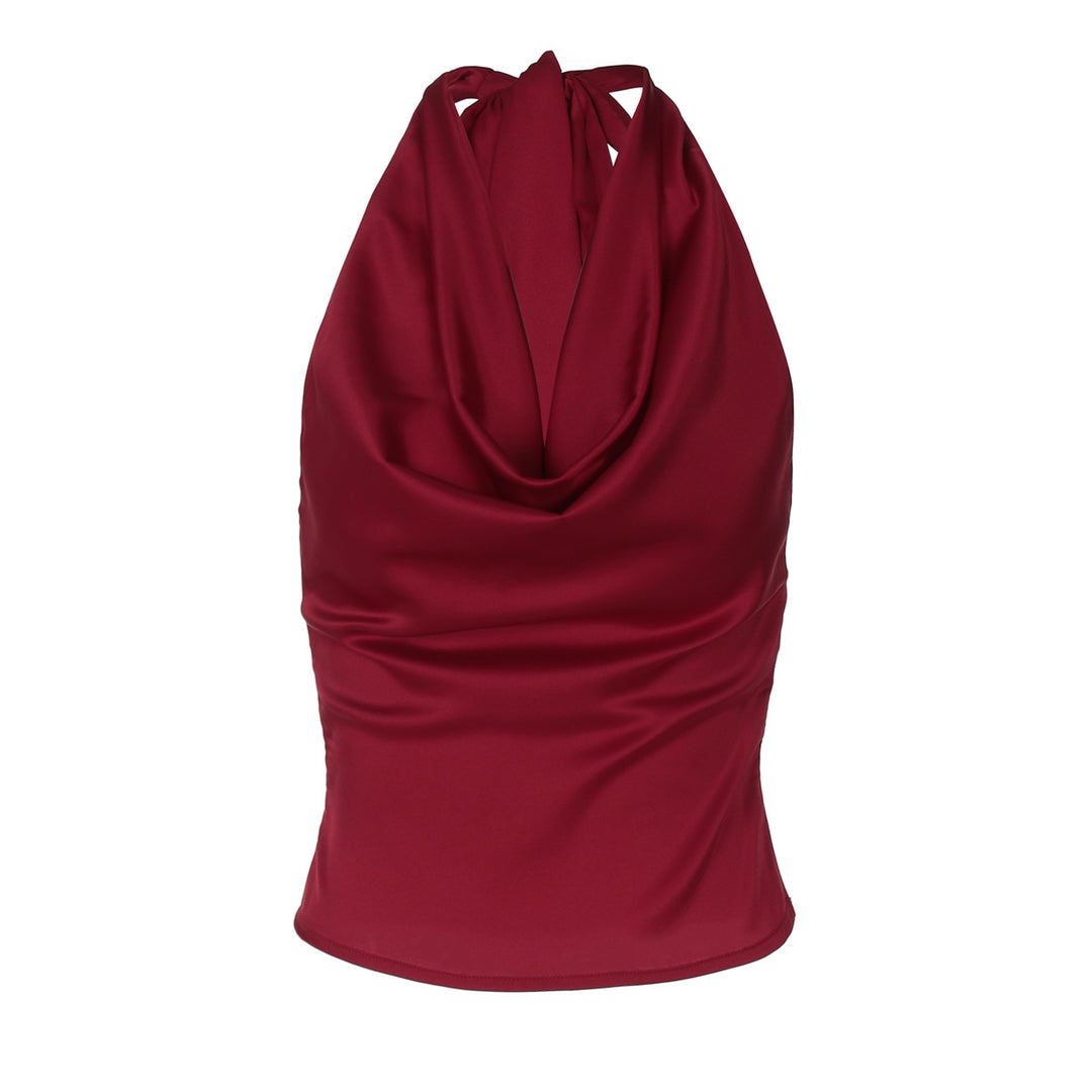 Damen Elegantes O-Back Top mit bindender Kapuze Echo Archiv