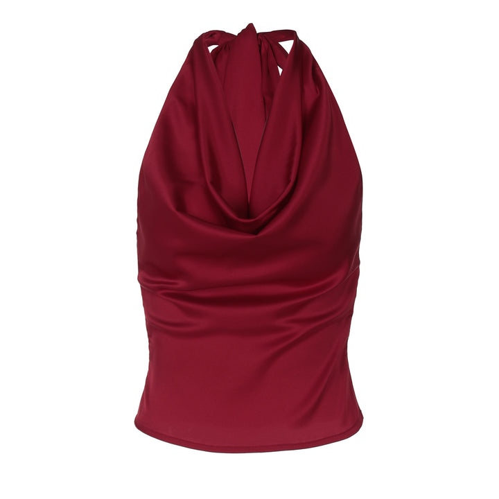 Damen Elegantes O-Back Top mit bindender Kapuze Echo Archiv