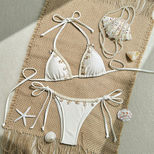 Damen Triangel-Bikini-Set mit aufwendigen Applikationen Echo Archiv