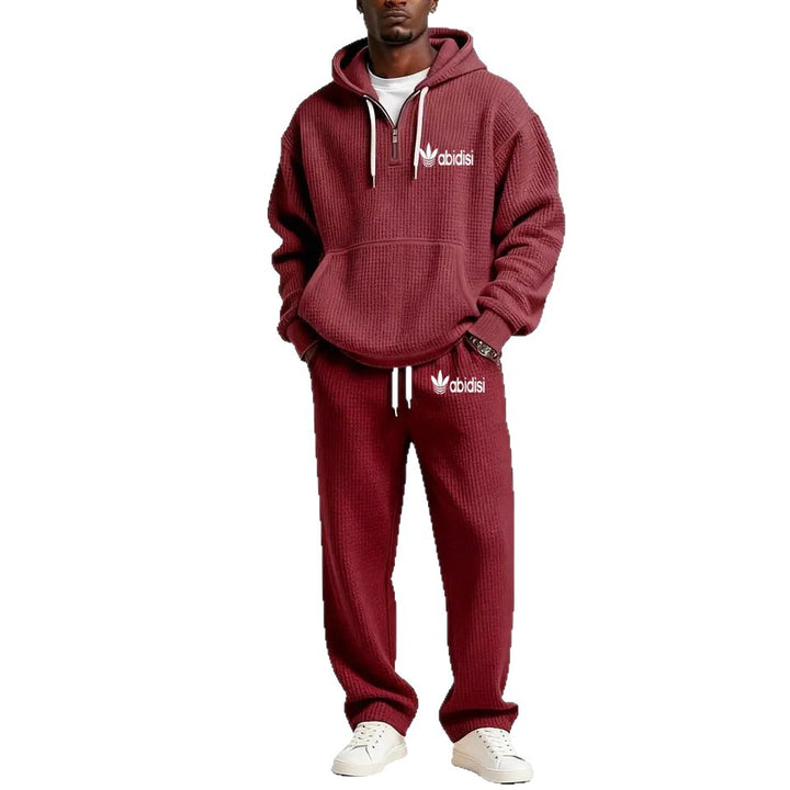 Herren Trendiger Kapuzenpullover mit praktischem Reißverschluss und bequemer Jogginghose Echoarchiv