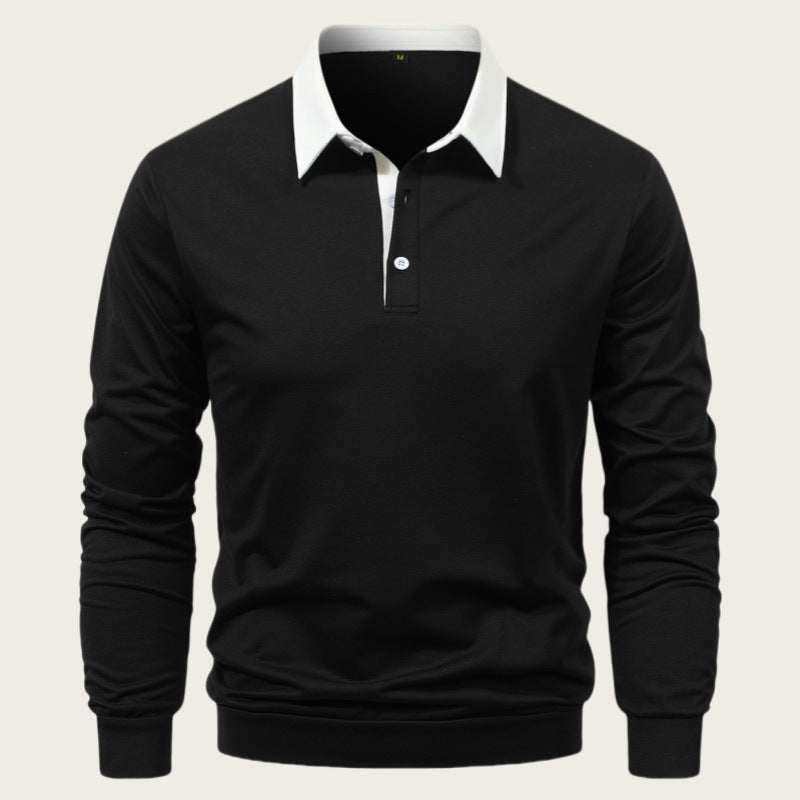 Herren Langarm Poloshirt mit kontrastierendem Kragen Echoarchiv