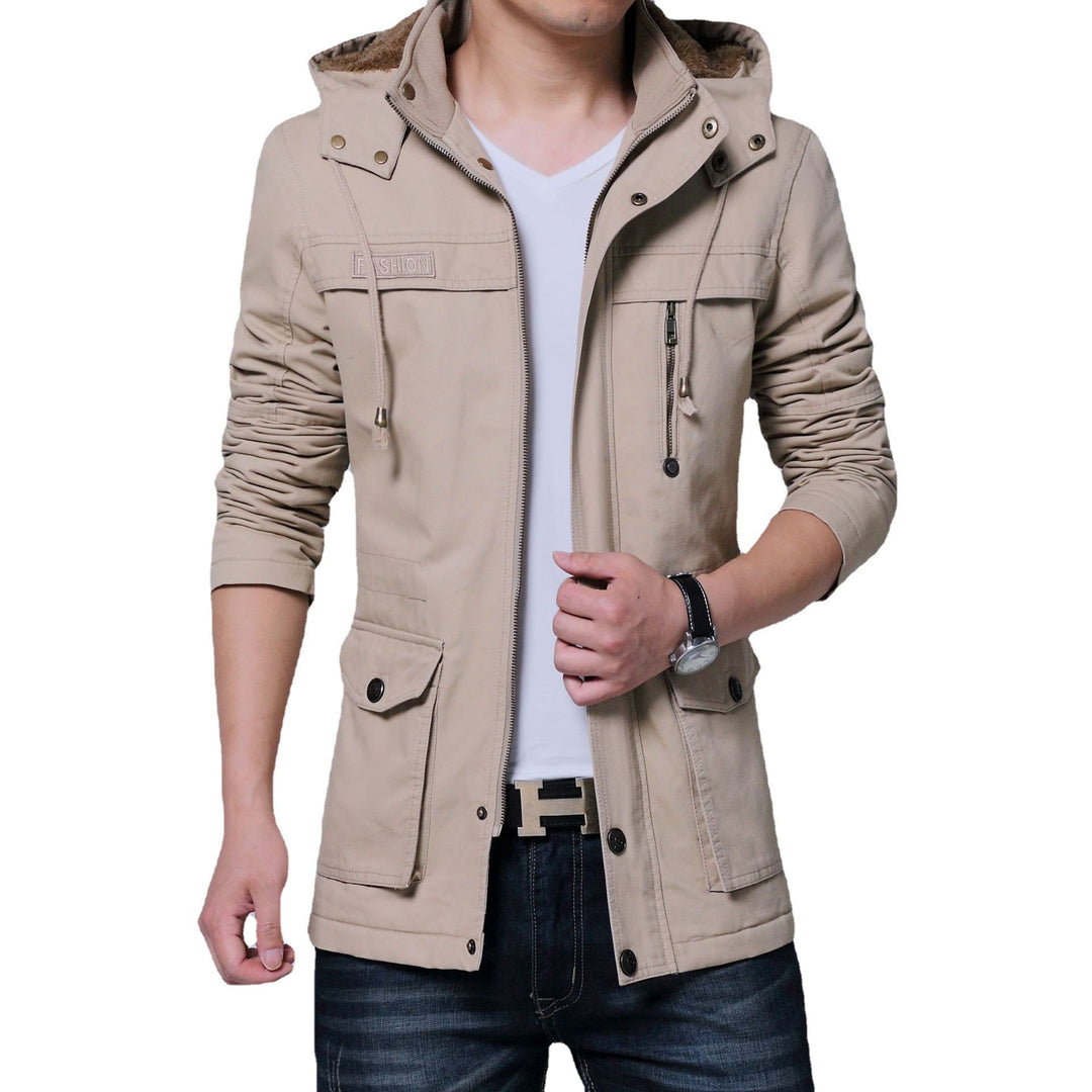 Herren Canvas‑Utility‑Parka mit Kapuze und Teddyfutter – Taviero