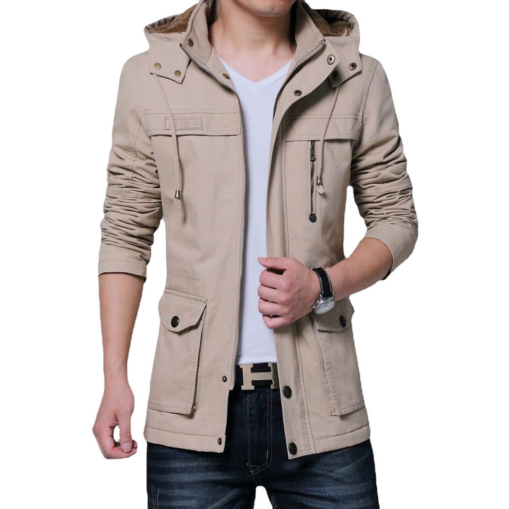 Herren Canvas‑Utility‑Parka mit Kapuze und Teddyfutter – Taviero