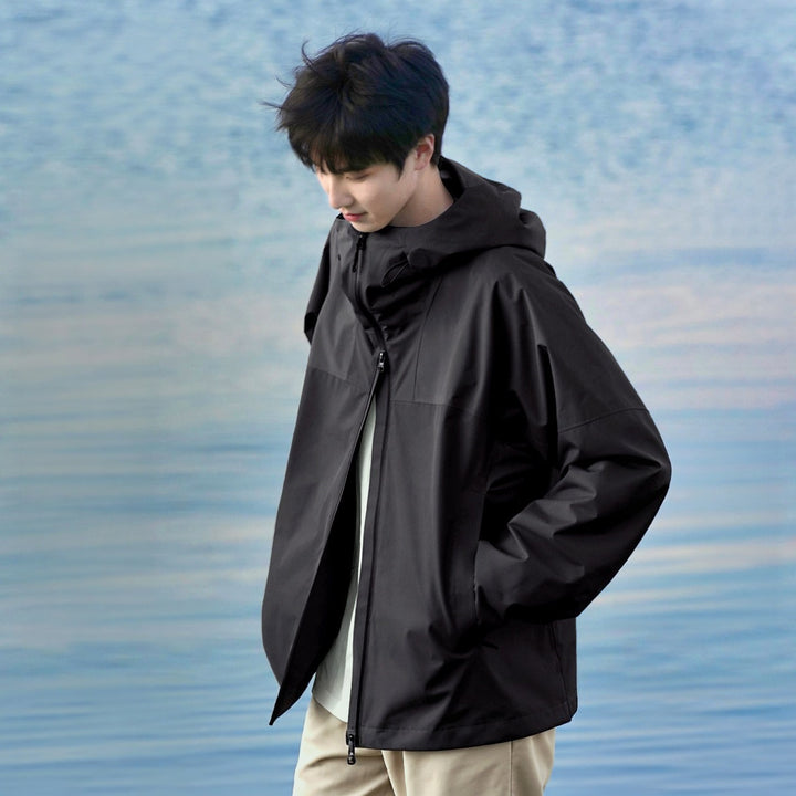 Herren dreiteilige wasserdichte Outdoor-Jacke mit abnehmbarer Kapuze und Fleece-Innenjacke Echoarchiv