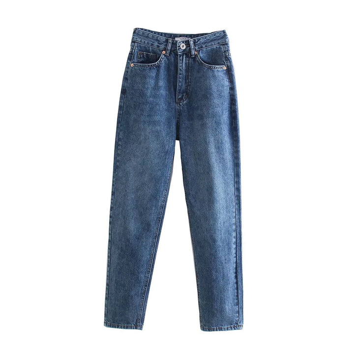 Damen Hochtaillierte Denim-Jeans mit konisch zulaufendem Bein Echo Archiv