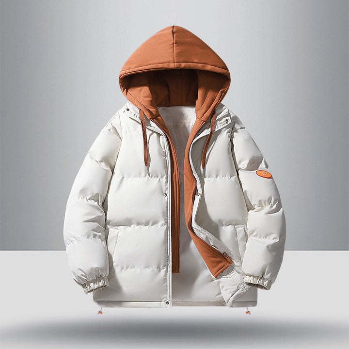 Herren gesteppte Winterjacke mit abnehmbarer Kapuze und Innenfutter Echoarchiv