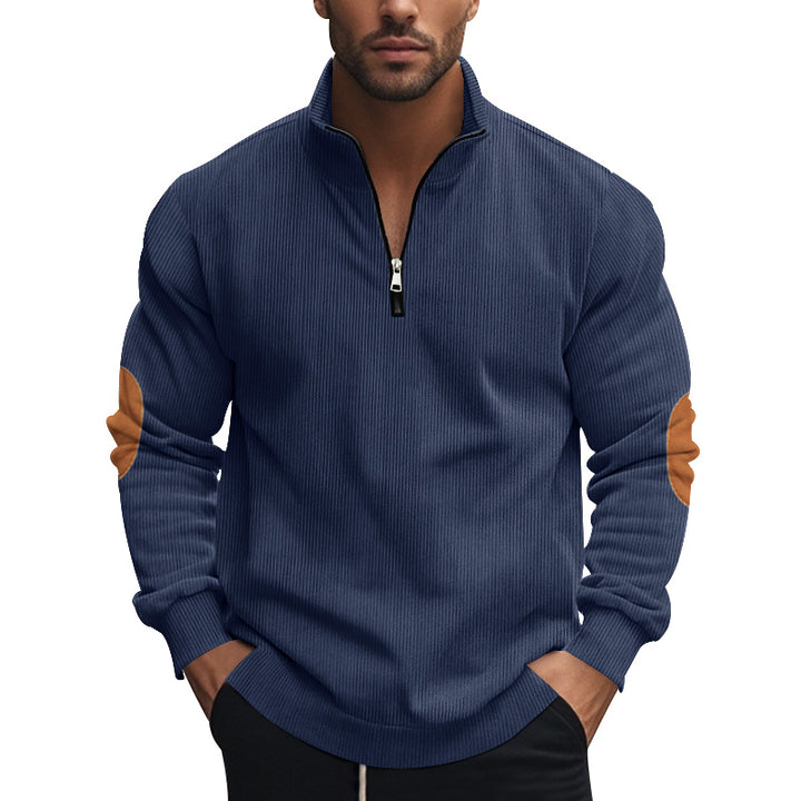 Herren Pullover mit halbem Reißverschluss und strukturiertem Design Echoarchiv