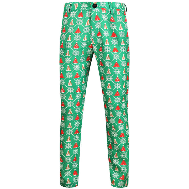 Herren Weihnachtliche Slim‑Fit Chinohose mit Allover-Santa‑Print und Stretchkomfort Echo Archiv