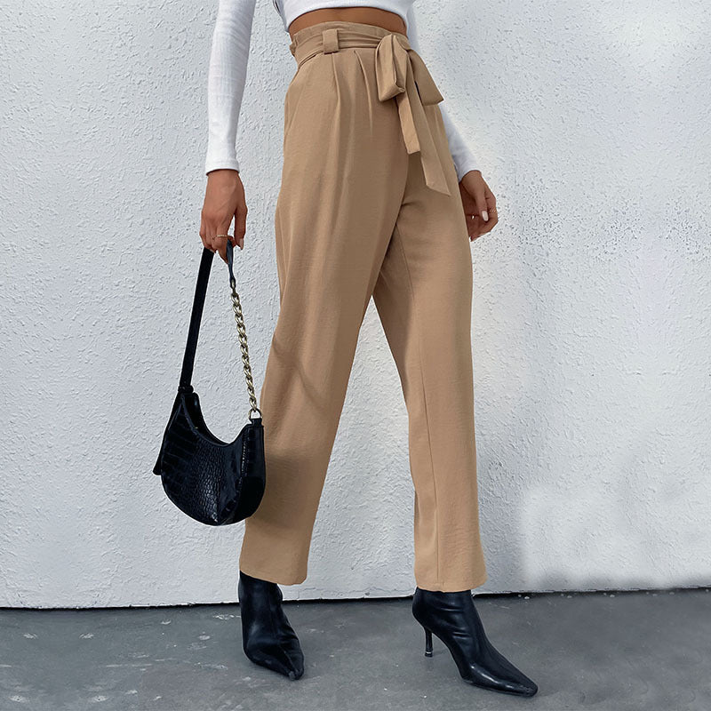 Damen Hochtaillierte Hosen mit Bindegürtel Echo Archiv