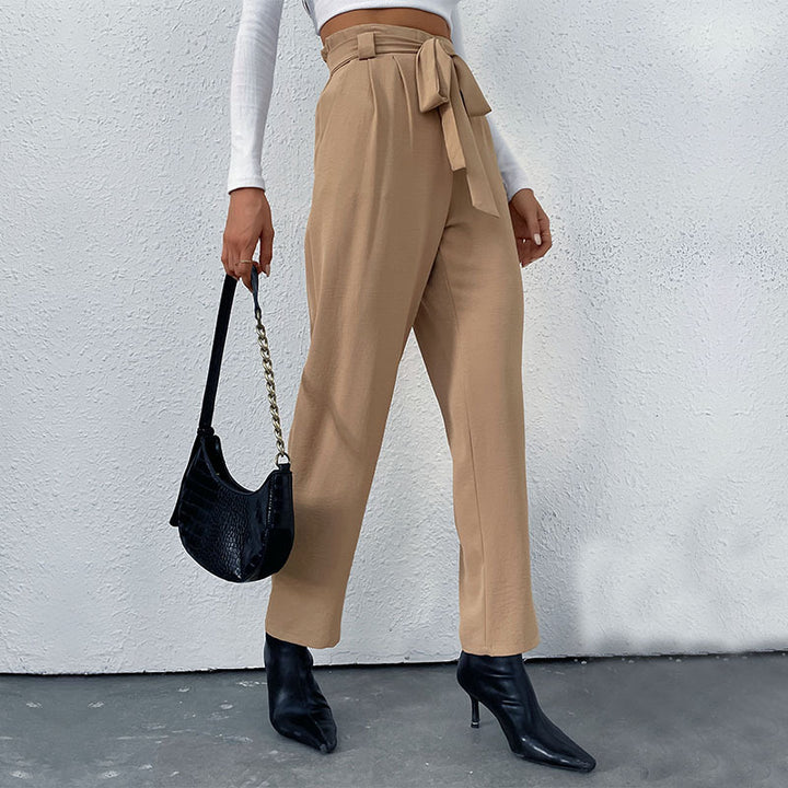 Damen Hochtaillierte Hosen mit Bindegürtel Echo Archiv