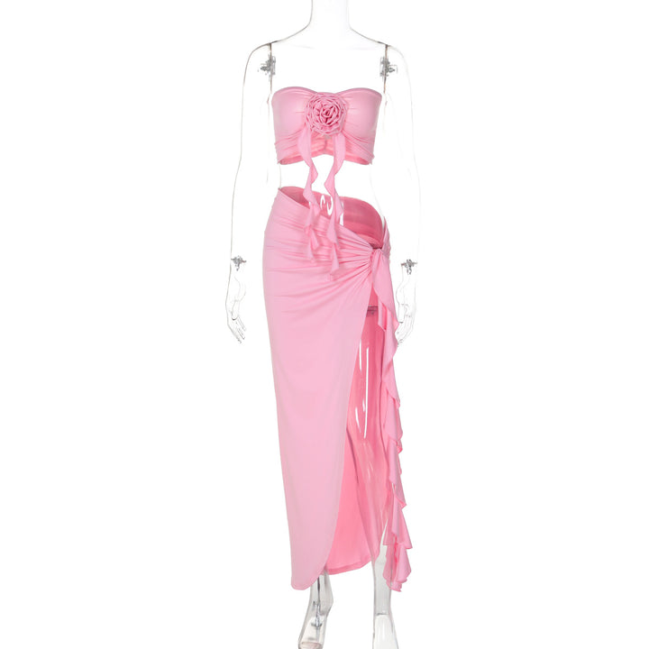 Damen Borten Maxikleid mit asymmetrischem Saum Echo Archiv