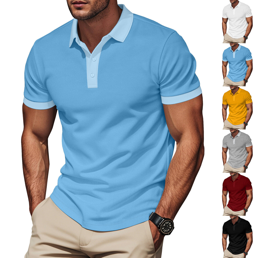 Herren Polohemd mit strukturiertem Gewebe und Eleganter Knopfleiste Echoarchiv