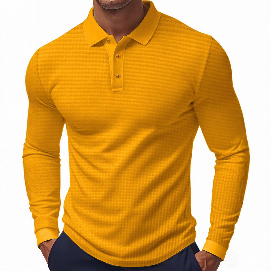Herren Sportliches Langarm-Polohemd Echoarchiv