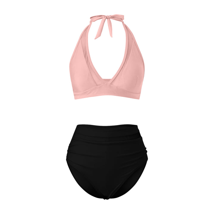 Damen Hochtailliertes Bademoden-Set mit stylischem Haltertop Echo Archiv