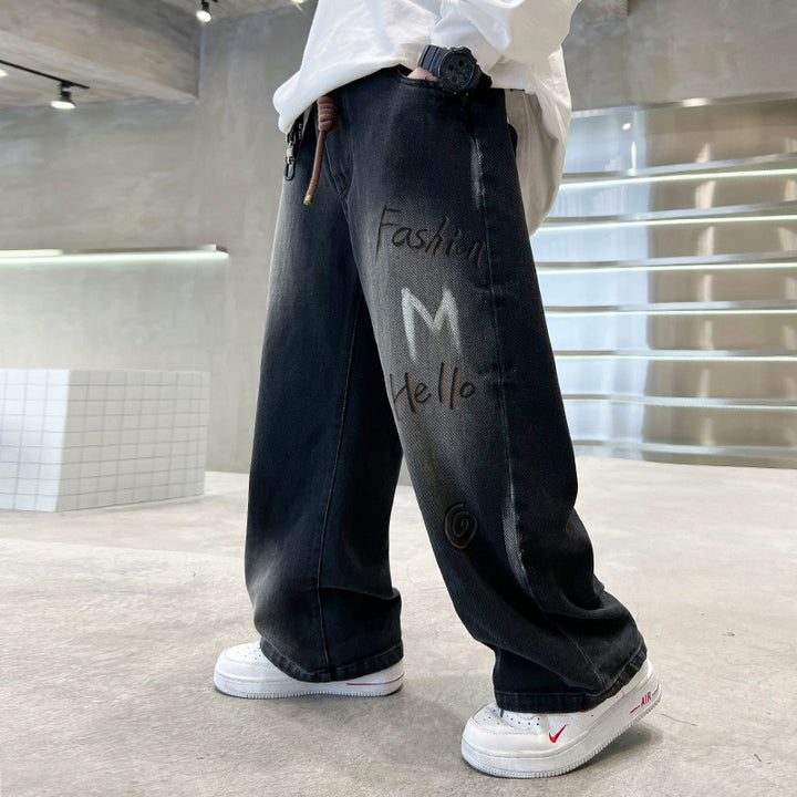 Unisex modische lässige Jeans mit kreativem Druck Echo Archiv