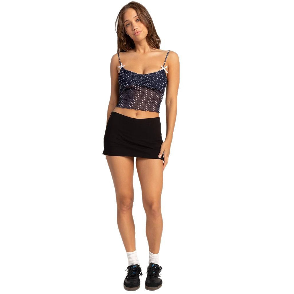 Damen gepunktetes Crop-Top mit verstellbaren Trägern Echo Archiv