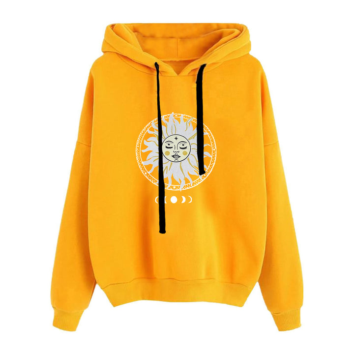 Damen lässiger Oversize Kapuzenpullover mit Herz‑und‑Pfotenprint, Kordelzug und gerippten Bündchen – Auréline