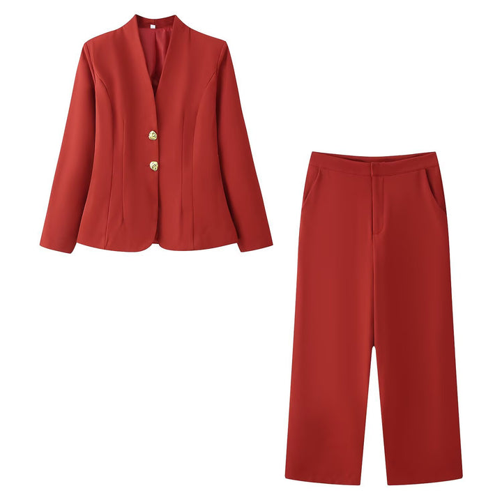 Damen Taillierter Blazer mit V‑Ausschnitt, nahtfeiner Silhouette und Zierknöpfen Echo Archiv