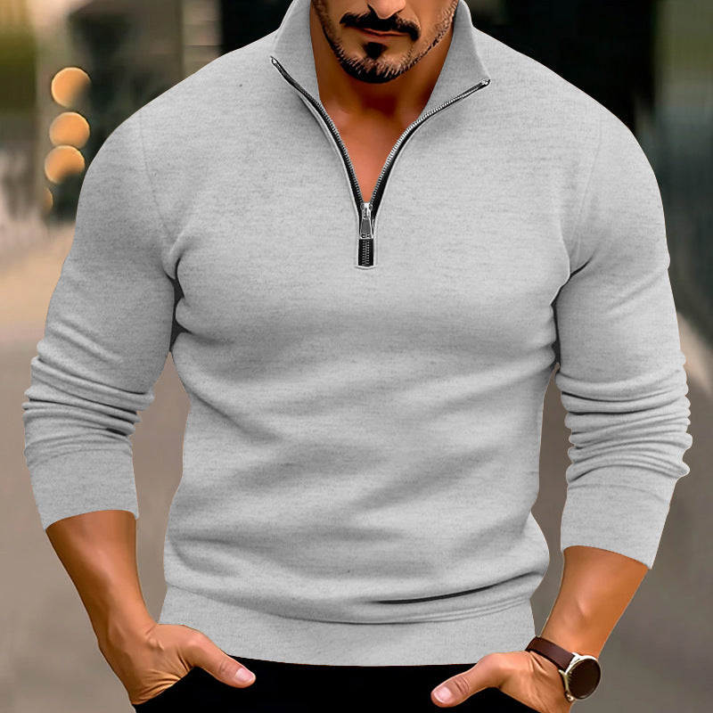 Herren Strickpullover mit halbem Reißverschluss und bequemem Schnitt Echoarchiv