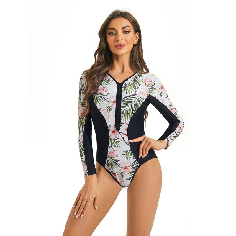 Damen Surfanzug mit floralem Muster und sportlichem Schnitt Echo Archiv