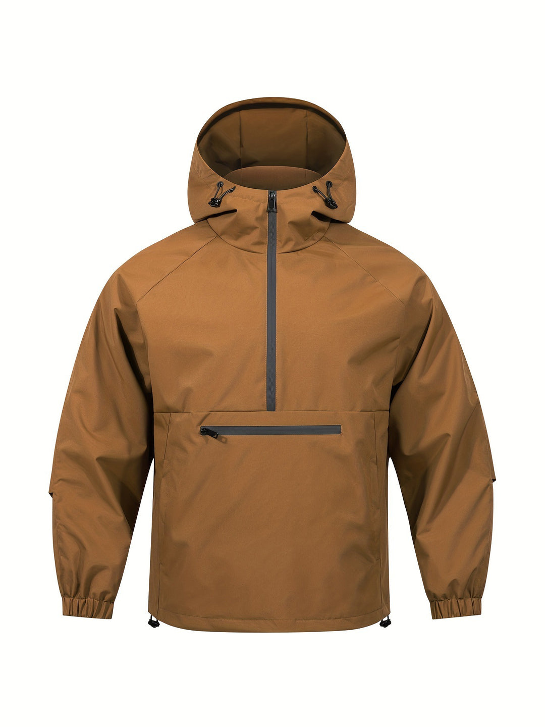 Herren Wind- und Wasserabweisende Anorak-Pulloverjacke mit Halbreißverschluss und Kängurutasche Echoarchiv