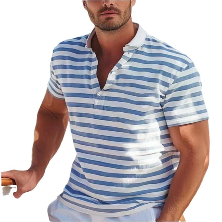 Herren Poloshirt mit stilvollem Streifenmuster und modernem Kragen Echoarchiv