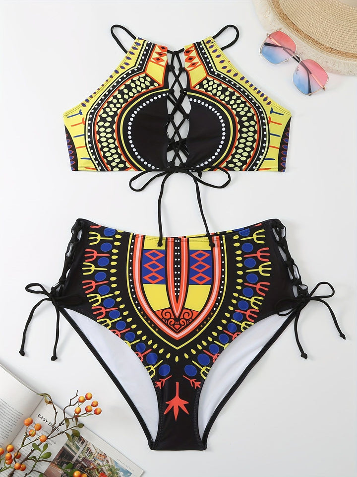Damen Hochwertiger Bikini mit raffiniertem Schnürdesign Echo Archiv