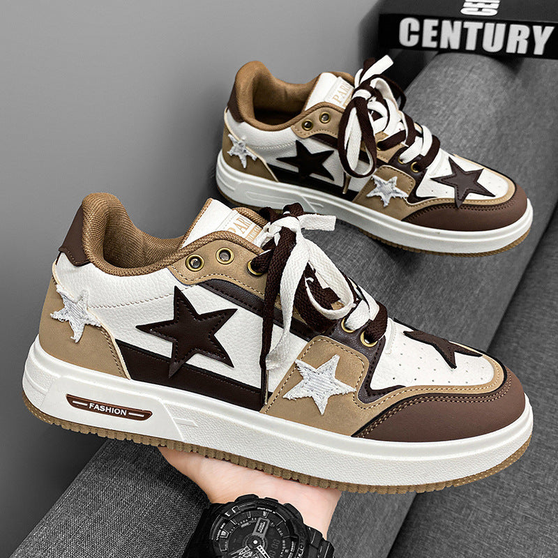 Unisex modische Plateausneaker mit Sternapplikationen, gepolstertem Einstieg und griffiger Profilsohle – Norré