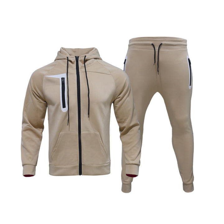 Herren sportliches Hoodie- und Jogginganzug-Set mit funktionalen Taschen Echoarchiv