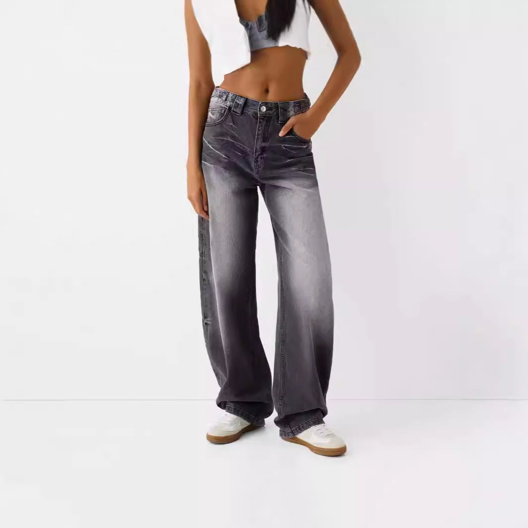 Damen weite High-Waist Jeans mit elegantem Schnitt und lässigem Design Echo Archiv