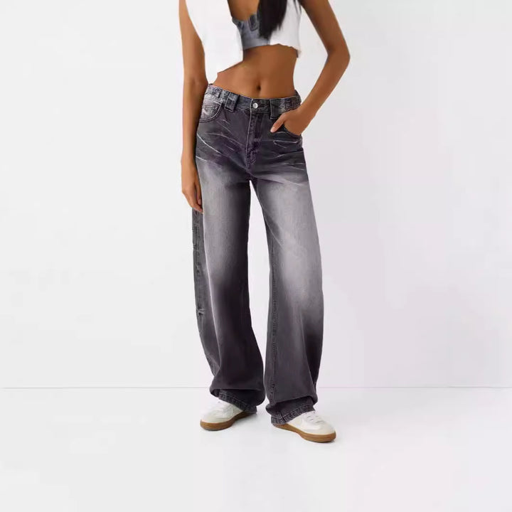 Damen weite High-Waist Jeans mit elegantem Schnitt und lässigem Design Echo Archiv