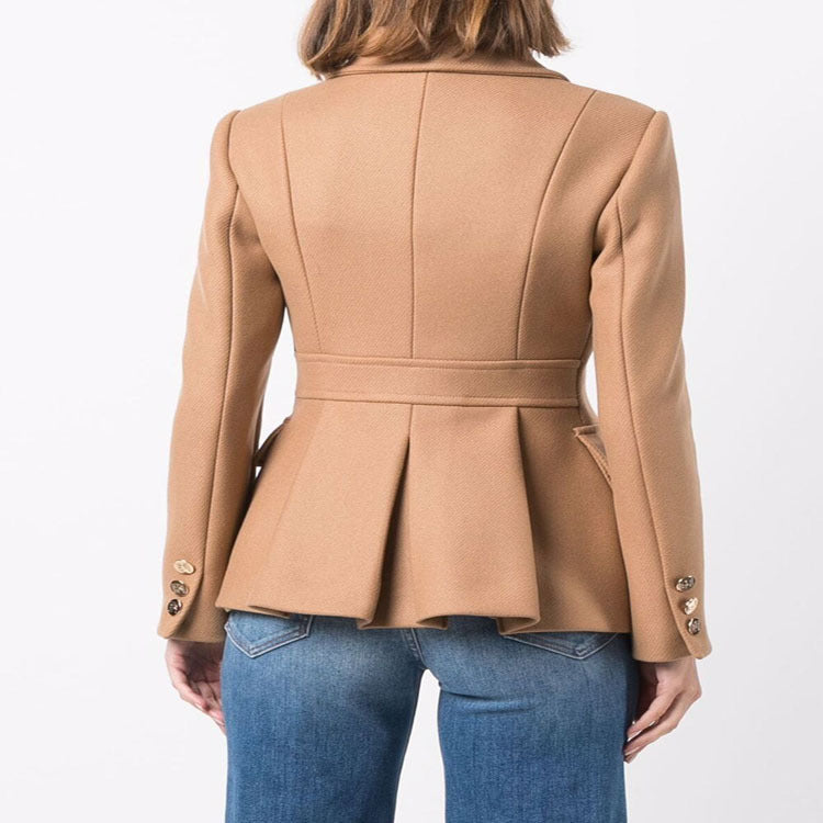 Damen Kurze militärinspirierte Wollmix‑Jacke mit Zierknöpfen Echoarchiv