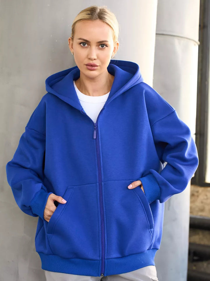 Damen Bequemer Fleece-Kapuzenjacke Echo Archiv