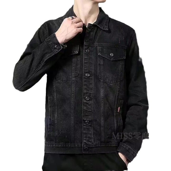 Herren Modische Denimjacke mit Knöpfen Echo Archiv