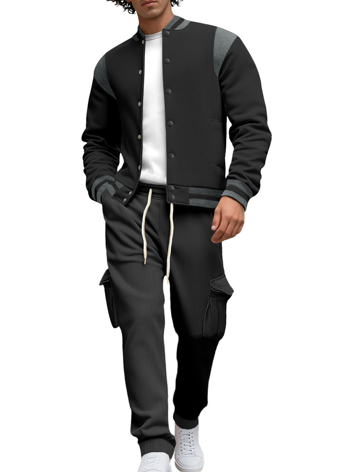Herren stylische College-Jacke mit asymmetrischem Design Echoarchiv