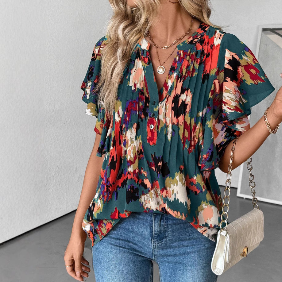 Damen Bluse mit Rüschenelementen und strukturiertem Design Echo Archiv