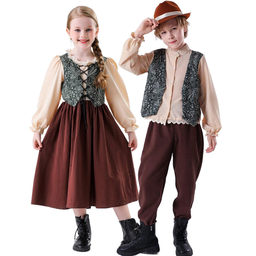 Unisex nan Kinderweste im Vintage Brokatstil mit floralem Jacquardmuster Echo Archiv