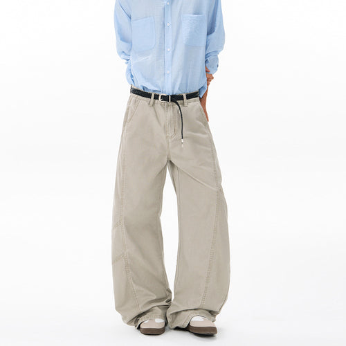 Herren Weite Twill-Palazzo-Hose mit tiefem Schritt und verstärkten Nähten Echo Archiv