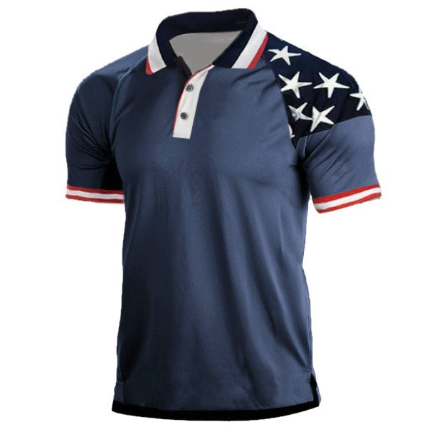 Herren Sportliches Polohemd mit patriotischen Akzenten Echoarchiv