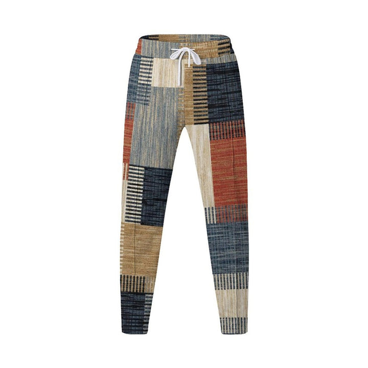 Herren modische Karottenhose mit grafischem Patchwork-Muster Echoarchiv