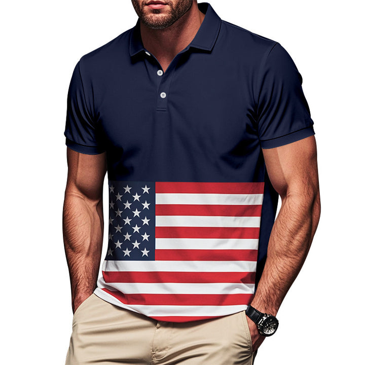 Herren Poloshirt mit Flaggenmotiven Echoarchiv