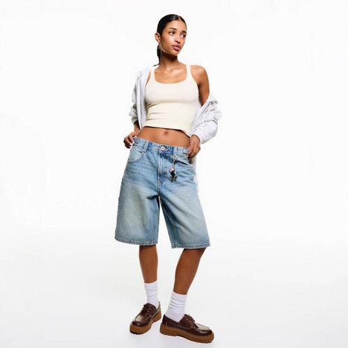 Damen Denim-Shorts mit lässigem Schnitt und mittlerer Leibhöhe Echoarchiv