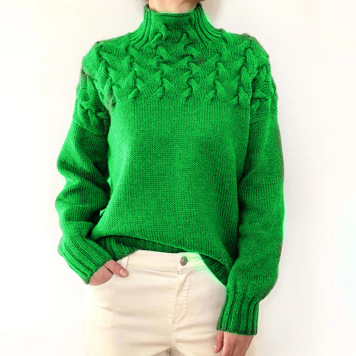 Damen nan Strickpullover mit Zopfstruktur und hohem Rollkragen Echo Archiv